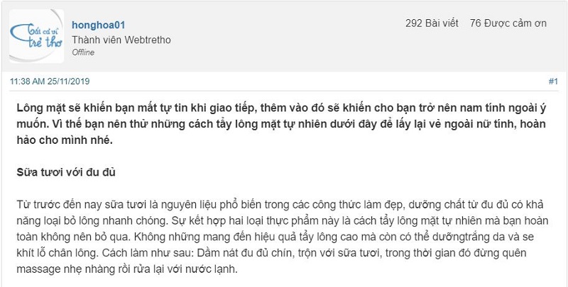 tẩy lông mặt bằng đu đủ, cách tẩy lông mặt bằng đu đủ, cách triệt lông mặt bằng đu đủ, review cách tẩy lông mặt bằng đu đủ webtretho